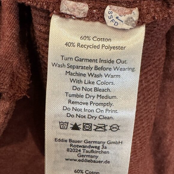 Eddie Bauer Burgundy Waffle-Knit V-Neck Long-Sleeve Tee XL EUC Relaxed Casual - Picture 6 of 6